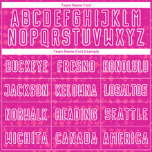 Charger l'image dans la galerie, Custom Deep Pink White-Pink Digital Geometric Fragment Speckles Sublimation Soccer Uniform Jersey
