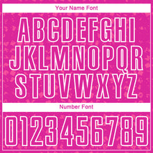 Charger l'image dans la galerie, Custom Deep Pink White-Pink Digital Geometric Fragment Speckles Sublimation Soccer Uniform Jersey