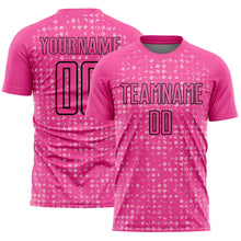 Load image into Gallery viewer, Custom Pink Black-Light Pink Digital Geometric Fragment Speckles Sublimation Soccer Uniform Jersey