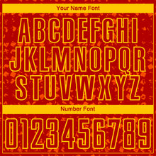 Load image into Gallery viewer, Custom Red Gold-Orange Digital Geometric Fragment Speckles Sublimation Soccer Uniform Jersey