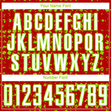 Load image into Gallery viewer, Custom Red White-Neon Green Digital Geometric Fragment Speckles Sublimation Soccer Uniform Jersey