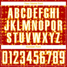 Загрузить изображение в средство просмотра галереи, Custom Red White-Gold Digital Geometric Fragment Speckles Sublimation Soccer Uniform Jersey