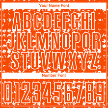 Загрузить изображение в средство просмотра галереи, Custom Orange White Digital Geometric Fragment Speckles Sublimation Soccer Uniform Jersey