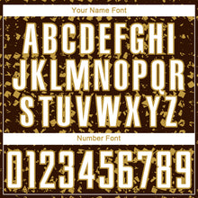 Load image into Gallery viewer, Custom Brown White-Old Gold Digital Geometric Fragment Speckles Sublimation Soccer Uniform Jersey