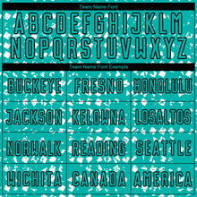 Загрузить изображение в средство просмотра галереи, Custom Aqua Black-White Digital Geometric Fragment Speckles Sublimation Soccer Uniform Jersey