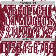 Load image into Gallery viewer, Custom Crimson-White Splatter Torn Sharp Brush Stroke Sublimation Soccer Uniform Jersey