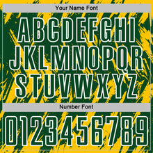 Загрузить изображение в средство просмотра галереи, Custom Green Yellow-White Splatter Torn Sharp Brush Stroke Sublimation Soccer Uniform Jersey
