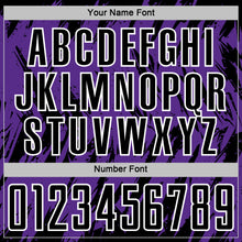 Load image into Gallery viewer, Custom Purple Black-White Splatter Torn Sharp Brush Stroke Sublimation Soccer Uniform Jersey