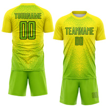 Charger l'image dans la galerie, Custom Light Yellow Neon Green-Black Brasil Gradient Ripples Sublimation Soccer Uniform Jersey