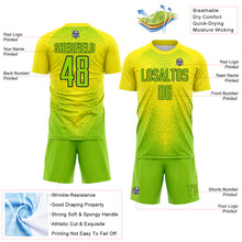 Charger l'image dans la galerie, Custom Light Yellow Neon Green-Black Brasil Gradient Ripples Sublimation Soccer Uniform Jersey