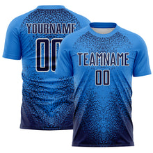 Charger l'image dans la galerie, Custom Powder Blue Navy-White Brasil Gradient Ripples Sublimation Soccer Uniform Jersey