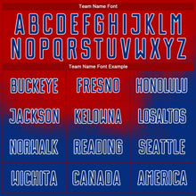 Load image into Gallery viewer, Custom Red Royal-White Brasil Spray Gradient Sublimation Soccer Uniform Jersey