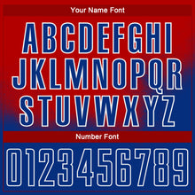 Load image into Gallery viewer, Custom Red Royal-White Brasil Spray Gradient Sublimation Soccer Uniform Jersey