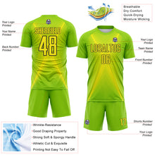 Charger l'image dans la galerie, Custom Neon Green Light Yellow-Black Brasil Geometric Chevron Sublimation Soccer Uniform Jersey