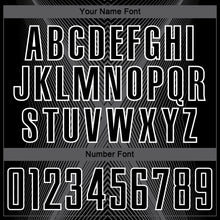 Charger l'image dans la galerie, Custom Black Steel Gray-White Brasil Geometric Chevron Sublimation Soccer Uniform Jersey