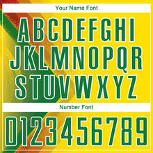 Laden Sie das Bild in den Galerie-Viewer, Custom Light Yellow Kelly Green Red-White Brasil Abstract Geometric Sublimation Soccer Uniform Jersey