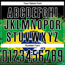 Charger l'image dans la galerie, Custom Black Green Yellow-Blue Brazil Flag Sublimation Soccer Uniform Jersey