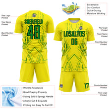 Charger l'image dans la galerie, Custom Light Yellow Grass Green-Black Brasil Geometric Sublimation Soccer Uniform Jersey