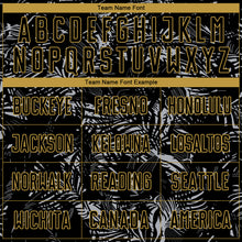 Charger l'image dans la galerie, Custom Black Gray-Old Gold Brasil Tropical Palm Leaves Sublimation Soccer Uniform Jersey