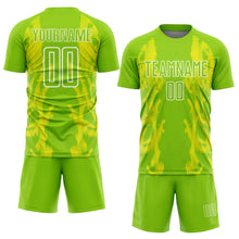 Charger l'image dans la galerie, Custom Neon Green Light Yellow-White Brasil Digital Lines Sublimation Soccer Uniform Jersey