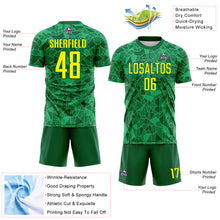 Charger l'image dans la galerie, Custom Green Light Yellow Brasil Geometric Fragment Sublimation Soccer Uniform Jersey