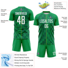 Charger l'image dans la galerie, Custom Green White-Light Yellow Brasil Digital Lines Sublimation Soccer Uniform Jersey