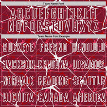 Load image into Gallery viewer, Custom Crimson-White Abstract Network Crackle Sublimation Soccer Uniform Jersey