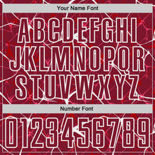 Load image into Gallery viewer, Custom Crimson-White Abstract Network Crackle Sublimation Soccer Uniform Jersey