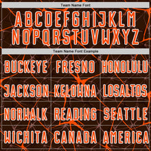Load image into Gallery viewer, Custom Brown Orange-White Abstract Network Crackle Sublimation Soccer Uniform Jersey