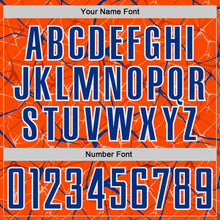 Load image into Gallery viewer, Custom Orange Royal-White Abstract Network Crackle Sublimation Soccer Uniform Jersey