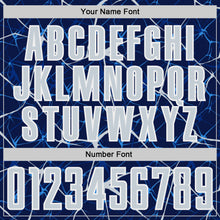 Charger l'image dans la galerie, Custom Navy Silver-White Abstract Network Crackle Sublimation Soccer Uniform Jersey
