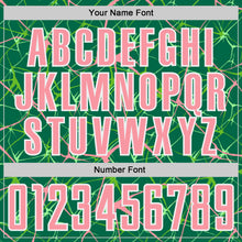 Load image into Gallery viewer, Custom Kelly Green Medium Pink-White Abstract Network Crackle Sublimation Soccer Uniform Jersey