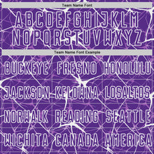 Load image into Gallery viewer, Custom Purple-White Abstract Network Crackle Sublimation Soccer Uniform Jersey