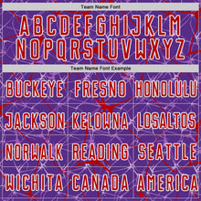 Load image into Gallery viewer, Custom Purple Red-White Abstract Network Crackle Sublimation Soccer Uniform Jersey