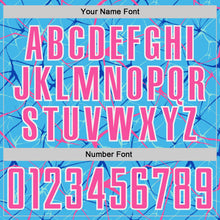 Charger l'image dans la galerie, Custom Sky Blue Pink-White Abstract Network Crackle Sublimation Soccer Uniform Jersey