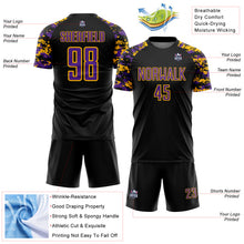 Charger l'image dans la galerie, Custom Black Purple-Gold Digital Camo Raglan Sleeves Sublimation Soccer Uniform Jersey