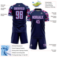 Charger l'image dans la galerie, Custom Navy Light Blue-Pink Digital Camo Raglan Sleeves Sublimation Soccer Uniform Jersey