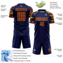 Charger l'image dans la galerie, Custom Navy Crimson-Gold Digital Camo Raglan Sleeves Sublimation Soccer Uniform Jersey