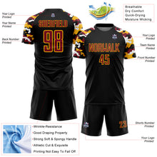 Charger l'image dans la galerie, Custom Black Crimson Gold-White Digital Camo Raglan Sleeves Sublimation Soccer Uniform Jersey