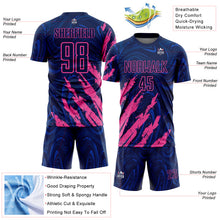 Charger l'image dans la galerie, Custom Navy-Pink Brush Stroke Splatter Liquid Swirl Sublimation Soccer Uniform Jersey