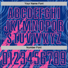 Load image into Gallery viewer, Custom Royal-Pink Brush Stroke Splatter Liquid Swirl Sublimation Soccer Uniform Jersey
