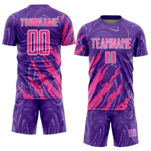 Charger l'image dans la galerie, Custom Purple Pink-White Brush Stroke Splatter Liquid Swirl Sublimation Soccer Uniform Jersey