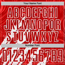 Load image into Gallery viewer, Custom Red-White Brush Stroke Splatter Liquid Swirl Sublimation Soccer Uniform Jersey