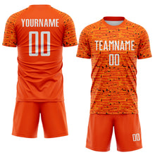 Charger l'image dans la galerie, Custom Orange-White Distressed Fragment Brush Stroke Sublimation Soccer Uniform Jersey