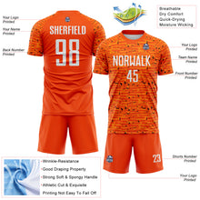 Charger l'image dans la galerie, Custom Orange-White Distressed Fragment Brush Stroke Sublimation Soccer Uniform Jersey