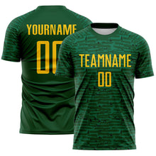 Charger l'image dans la galerie, Custom Green-Yellow Distressed Fragment Brush Stroke Sublimation Soccer Uniform Jersey