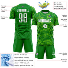 Загрузить изображение в средство просмотра галереи, Custom Grass Green-White Distressed Fragment Brush Stroke Sublimation Soccer Uniform Jersey
