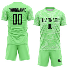 Charger l'image dans la galerie, Custom Pea Green-Black Distressed Fragment Brush Stroke Sublimation Soccer Uniform Jersey