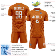 Charger l'image dans la galerie, Custom Texas Orange-White Distressed Fragment Brush Stroke Sublimation Soccer Uniform Jersey