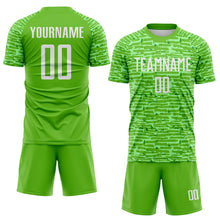 Charger l'image dans la galerie, Custom Aurora Green-White Distressed Fragment Brush Stroke Sublimation Soccer Uniform Jersey